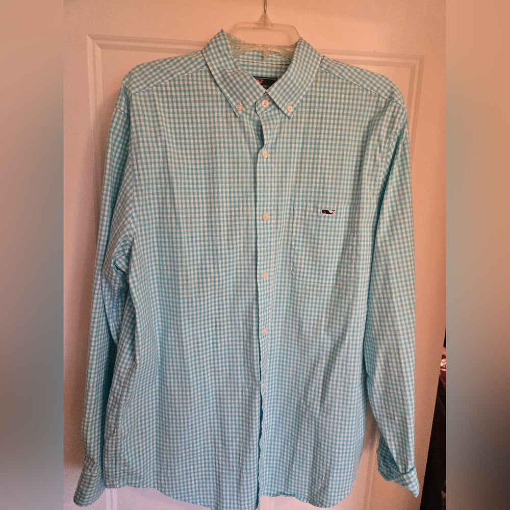 Men's Light Blue Checkered Shirt